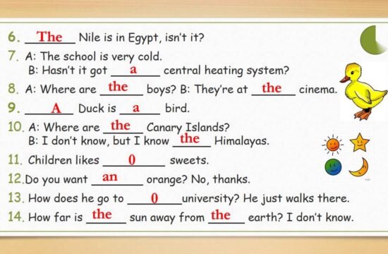 Grammer articles worksheet